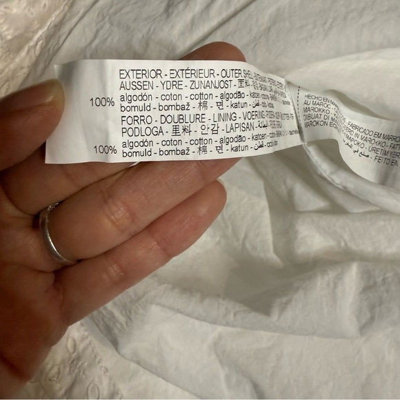 Zara White Midi Dress with Collar 100% Cotton - Picture 12 of 16